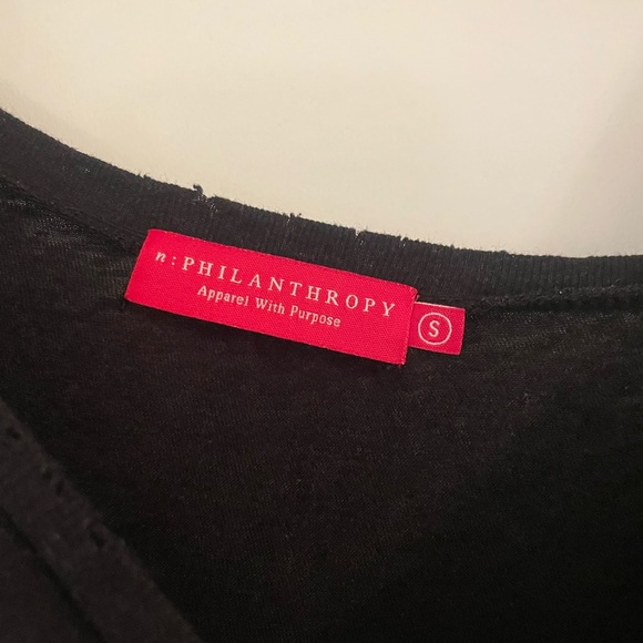 n:PHILANTHROPY Black Jumpsuit with Drawstring Waist and Tapered Legs - Picture 4 of 4